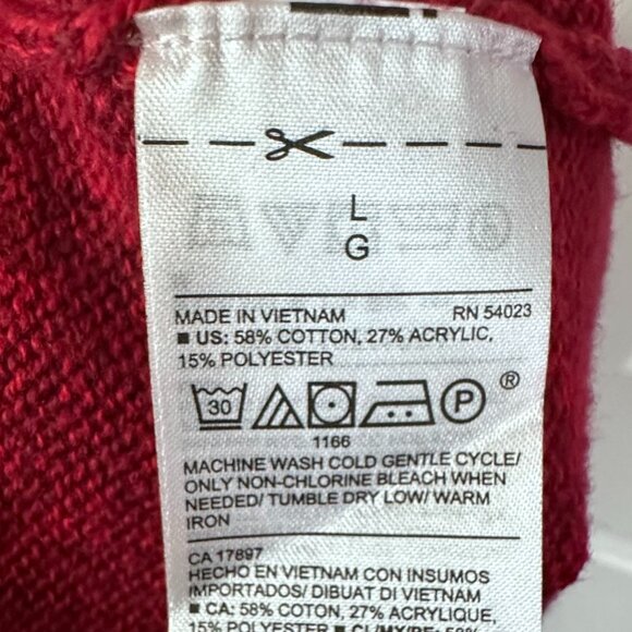 Old Navy Women's Large Red Marled Knit Classic Crew Neck Long Sleeve Sweater - Picture 4 of 5